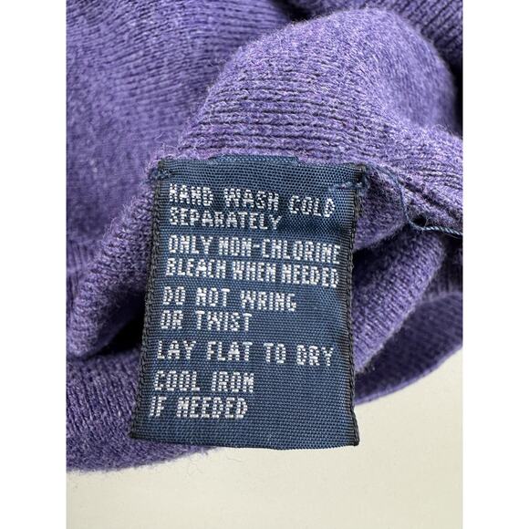 Vintage Polo Ralph Lauren V-Neck Sweater Men’s XL Purple Pima Cotton Pony Preppy - Picture 7 of 9